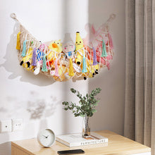 Load image into Gallery viewer, Large Capacity Handwoven Cotton Toy Storage Net Wall Hanging Organizer Boho Plush Toy Organizer Kids Room Decor

