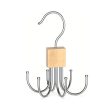 Load image into Gallery viewer, 360° Rotating Storage Hanger Clothes Hook Metal Belts Rack Wooden Organizer For Bras Ties Scarves Household Closet Organizer
