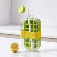 Load image into Gallery viewer, 2in1 Silicone Ice Cube Mold With Straw Water Cup Kettle Ice Cube Tray Pressing Mould Ice Drink Bottle Freezer Creative Outdoor Beverage Cup
