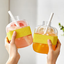 Load image into Gallery viewer, 2in1 Silicone Ice Cube Mold With Straw Water Cup Kettle Ice Cube Tray Pressing Mould Ice Drink Bottle Freezer Creative Outdoor Beverage Cup
