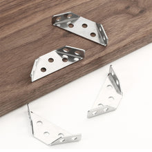Load image into Gallery viewer, Corner Brackets Stainless Steel 3-Sided Furniture Corner Brace with Screw Multi-Functional Reinforcement Bracket for Tables Shelves Cabinet
