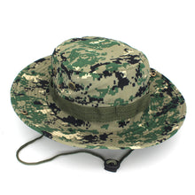Load image into Gallery viewer, Camouflage Boonie Hat with Adjustable Brim Men Tactical Bucket Sun Caps Suitable For Outdoor Adventure Mountaineering Fishing
