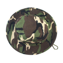 Load image into Gallery viewer, Camouflage Boonie Hat with Adjustable Brim Men Tactical Bucket Sun Caps Suitable For Outdoor Adventure Mountaineering Fishing
