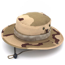 Load image into Gallery viewer, Camouflage Boonie Hat with Adjustable Brim Men Tactical Bucket Sun Caps Suitable For Outdoor Adventure Mountaineering Fishing
