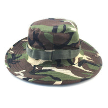 Load image into Gallery viewer, Camouflage Boonie Hat with Adjustable Brim Men Tactical Bucket Sun Caps Suitable For Outdoor Adventure Mountaineering Fishing

