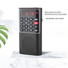 Load image into Gallery viewer, Mini Portable Pocket FM Radio Number key Handheld MP3 Walkman Radios with Recorder Rechargeable Battery For Walkman Go Hiking
