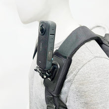 Load image into Gallery viewer, 360 Rotation Bag Backpack Shoulder Strap Mount Holder for GoPro Hero 13 12 11 10 9 DJI Action 5 Pro 4 Insta360 X4 X3 Holders
