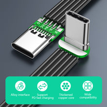 Load image into Gallery viewer, Flexible Flat Silicone USB C to USB C Cable Left/Right Angled for Camera Phones 65W Fast Charging 2.0 Data Transfer
