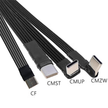 Load image into Gallery viewer, Flexible Flat Silicone USB C to USB C Cable Left/Right Angled for Camera Phones 65W Fast Charging 2.0 Data Transfer

