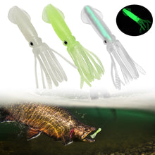 Load image into Gallery viewer, 5PCS 10.5CM/8G Lure Bionic Luminous Squid Soft Bait Hollow Tubular Sea Fishing Octopus Bait
