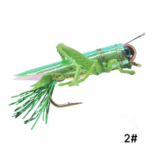 Load image into Gallery viewer, 1PC Bionic Locust Grasshopper Fly Hook Lure Insect Floating Artificial Bait Fishing Gear Accessories
