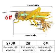 Load image into Gallery viewer, 1PC Bionic Locust Grasshopper Fly Hook Lure Insect Floating Artificial Bait Fishing Gear Accessories
