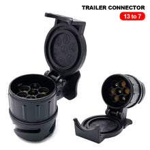 Load image into Gallery viewer, 13 To 7 Pin Durable Plug Adapter Trailer Connector 12V Towbar Towing Waterproof Plugs Socket Adapter Protect Connections RV Accessories

