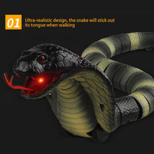 Load image into Gallery viewer, Remote Control Cobra Snake Toy Realistic Tongue Action 15m Remote Range Suitable for Prank Kids Gifts and Halloween Scares
