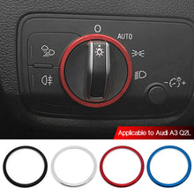 Load image into Gallery viewer, Car Headlight Control Switch Knob Decorative Ring Trim Frame Styling Sticker Auto Interior Accessories For Audi A3 Q2L
