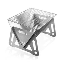 Load image into Gallery viewer, Stainless Steel Foldable Grill with Carry Bag Portable Lightweight Travel BBQ Grill Stand Quick Setup Backyard Picnic Car Trunk Camping Essentials
