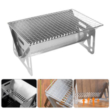 Load image into Gallery viewer, Stainless Steel Foldable Grill with Carry Bag Portable Lightweight Travel BBQ Grill Stand Quick Setup Backyard Picnic Car Trunk Camping Essentials
