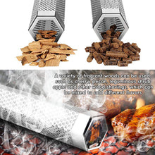 Load image into Gallery viewer, Grilled Meat Chicken Smoker Tube Refillable Wood Chip Cold/Hot Smoking Tube for Grill 5-Hour Slow Smoke Wood Pellet Tube Backyard BBQ Camping
