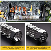 Load image into Gallery viewer, Grilled Meat Chicken Smoker Tube Refillable Wood Chip Cold/Hot Smoking Tube for Grill 5-Hour Slow Smoke Wood Pellet Tube Backyard BBQ Camping
