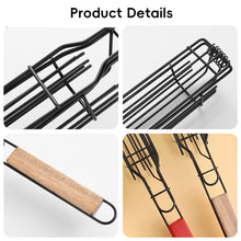 Load image into Gallery viewer, Barbecue Cage With Wooden Handle Camping Meat and Vegetable BBQ Net Rack Outdoor Camping Picnic Barbecue Tools Family Party Gift
