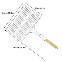 Load image into Gallery viewer, BBQ Clip Grill Basket with Handle Heat-Resistant Foldable Rotating Grill Tray for Chicken Wings Vegetables Shrimp Cooking Accessories
