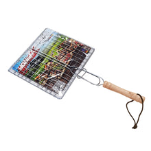 Load image into Gallery viewer, BBQ Clip Grill Basket with Handle Heat-Resistant Foldable Rotating Grill Tray for Chicken Wings Vegetables Shrimp Cooking Accessories
