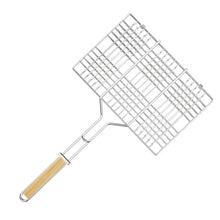 Load image into Gallery viewer, BBQ Clip Grill Basket with Handle Heat-Resistant Foldable Rotating Grill Tray for Chicken Wings Vegetables Shrimp Cooking Accessories

