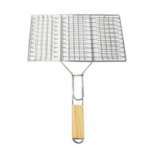 Load image into Gallery viewer, BBQ Clip Grill Basket with Handle Heat-Resistant Foldable Rotating Grill Tray for Chicken Wings Vegetables Shrimp Cooking Accessories
