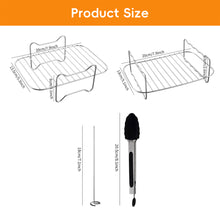 Load image into Gallery viewer, Stainless Steel Steamer Rack for Oven Air fryer Dishwasher-Safe &amp; Stackable Air Fryer Accessories Stackable Rack for Jerky/Fruits Dehydrating/BBQ
