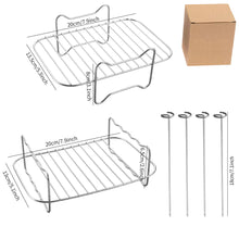 Load image into Gallery viewer, Stainless Steel Steamer Rack for Oven Air fryer Dishwasher-Safe &amp; Stackable Air Fryer Accessories Stackable Rack for Jerky/Fruits Dehydrating/BBQ
