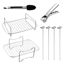 Load image into Gallery viewer, Stainless Steel Steamer Rack for Oven Air fryer Dishwasher-Safe &amp; Stackable Air Fryer Accessories Stackable Rack for Jerky/Fruits Dehydrating/BBQ
