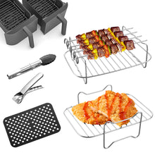 Load image into Gallery viewer, Stainless Steel Steamer Rack for Oven Air fryer Dishwasher-Safe &amp; Stackable Air Fryer Accessories Stackable Rack for Jerky/Fruits Dehydrating/BBQ
