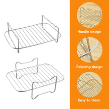 Load image into Gallery viewer, Stainless Steel Steamer Rack for Oven Air fryer Dishwasher-Safe &amp; Stackable Air Fryer Accessories Stackable Rack for Jerky/Fruits Dehydrating/BBQ
