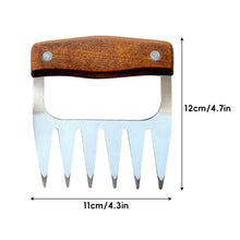 Load image into Gallery viewer, Kitchen Claw BBQ Meat Separator Shredder with Wooden Handle Manual Meat Clamp Roasting Fork Turkey Chicken Kitchen Gadgets Tool
