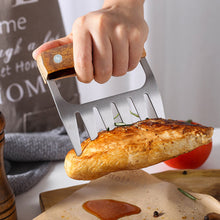 Load image into Gallery viewer, Kitchen Claw BBQ Meat Separator Shredder with Wooden Handle Manual Meat Clamp Roasting Fork Turkey Chicken Kitchen Gadgets Tool
