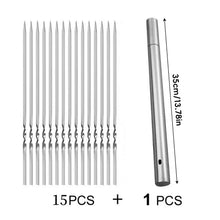 Load image into Gallery viewer, BBQ Needle With Storage Tube Stainless Steel Reusable Satay Skewer Non-Stick Compact Tube Fits Camping Must-Have Picnic Tools
