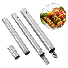 Load image into Gallery viewer, BBQ Needle With Storage Tube Stainless Steel Reusable Satay Skewer Non-Stick Compact Tube Fits Camping Must-Have Picnic Tools
