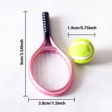 Load image into Gallery viewer, Dollhouse Mini Model Toy Miniature Tennis Racket Ornament Tennis Ball for 17cm Labubu Dolls Cute DIY Doll Micro-landscapes Decor
