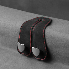 Load image into Gallery viewer, Car Seat Headrest Hooks 2 in 1 Leather Heart Shape Metal Back Hook Purse and Bag Backpack Double Hook Seat Hanger
