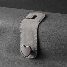 Load image into Gallery viewer, Car Seat Headrest Hooks 2 in 1 Leather Heart Shape Metal Back Hook Purse and Bag Backpack Double Hook Seat Hanger
