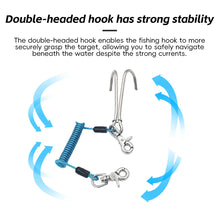 Load image into Gallery viewer, 1PC 316 Stainless Steel Diving Double-Head Flow Hook Corrosion-Resistant Retractable Spring Hook For Deep Diving
