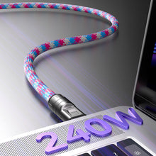 Load image into Gallery viewer, PD240W Phone Lanyard Charge Cable 2 in 1 USB-C to USB-C Super Fast Charge Data Cable Zinc Alloy Head Lanyard Fast Charging Cable

