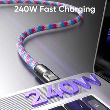 Load image into Gallery viewer, PD240W Phone Lanyard Charge Cable 2 in 1 USB-C to USB-C Super Fast Charge Data Cable Zinc Alloy Head Lanyard Fast Charging Cable
