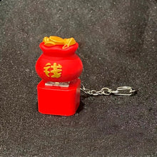 Load image into Gallery viewer, Capybara Chicken Wooden Fish Money bag Lion Fire Hot-swappable Shaft Seat Colorful Effect Shaft Button Keychain
