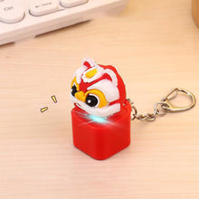 Load image into Gallery viewer, Capybara Chicken Wooden Fish Money bag Lion Fire Hot-swappable Shaft Seat Colorful Effect Shaft Button Keychain
