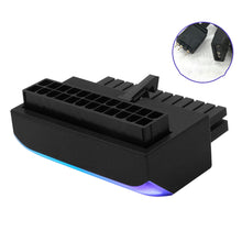 Load image into Gallery viewer, 24 Pin to 90 Degree Power Plug Adapter ARGB Mainboard Motherboard Power Supply Cable Modular DIY Mounting Accessessory
