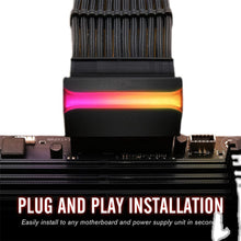 Load image into Gallery viewer, 24 Pin to 90 Degree Power Plug Adapter ARGB Mainboard Motherboard Power Supply Cable Modular DIY Mounting Accessessory
