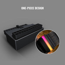 Load image into Gallery viewer, 24 Pin to 90 Degree Power Plug Adapter ARGB Mainboard Motherboard Power Supply Cable Modular DIY Mounting Accessessory
