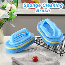 Load image into Gallery viewer, 3PCS Sponge Cleaning Brush With Handle Bathtub Tile Scrub Brush Kitchen Bathroom Cleaning Sponge Brush Household Cleaning Supplies
