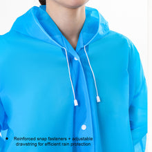 Load image into Gallery viewer, Reusable Poncho Rain Coat with Drawstring Hat and Elastic Sleeves Cuffs Extra Thick Protective Isolation Emergency for Outdoor Activities

